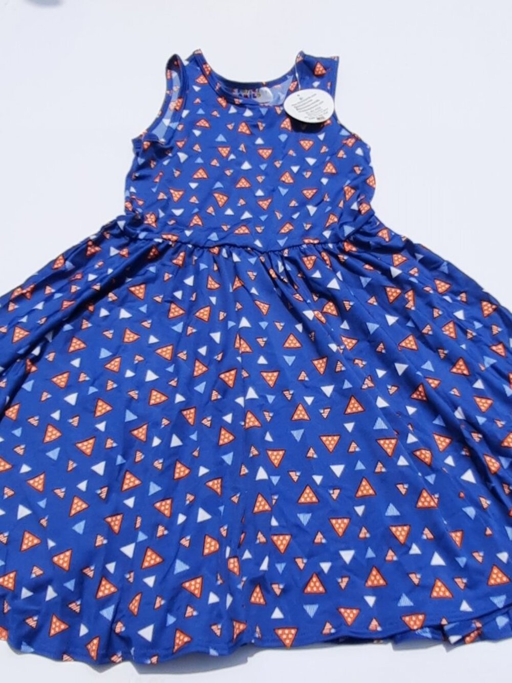 NWT Dot Dot Smile Girls Blue Triangle Twirl Dress Size 7 Tank